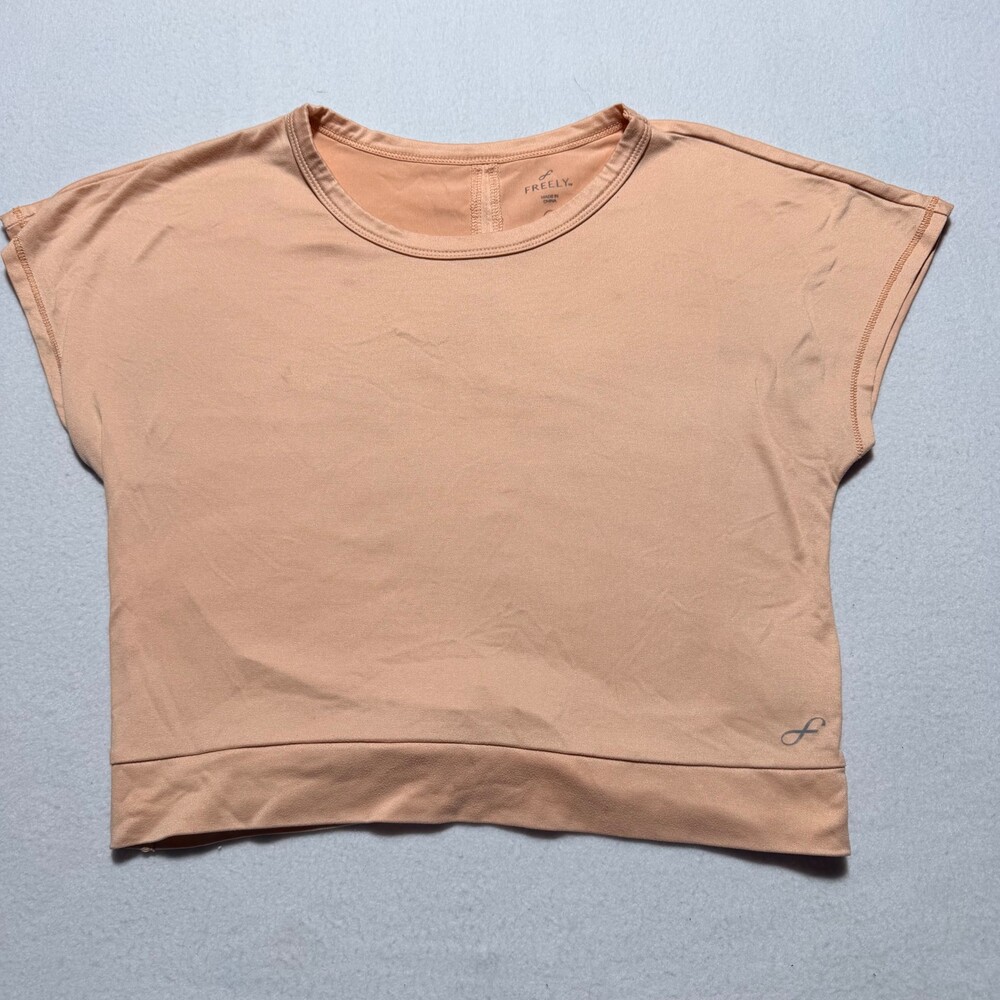 Freely Women's Large Peach Shirt Soft Cotton Blend Fabric